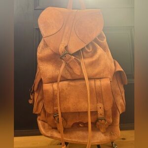 BedStu tan leather backpack